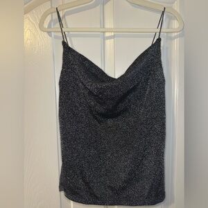 NWT Umgee Black Metallic Knit Top